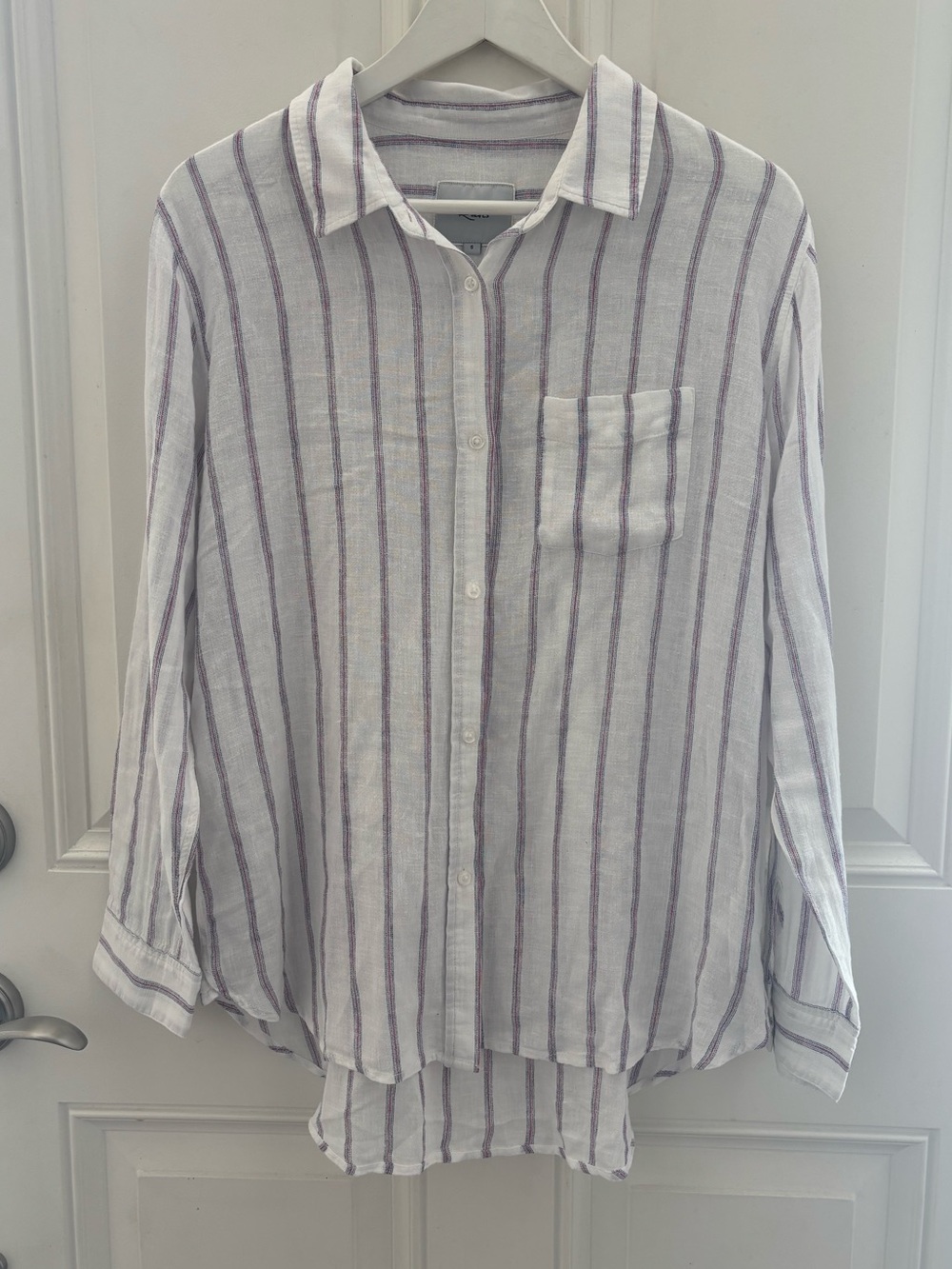 Rails Charli Linen Blend Striped Blouse Small
